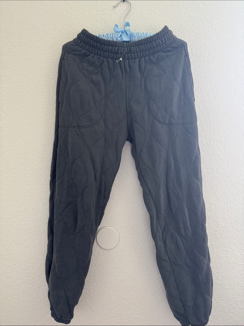 Abercrombie & Fitch Charcoal Quilted Drawstring Sweatpants